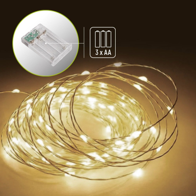 Гирлянда Colorway Струна LED 100 10 м теплий колір 3 AA Battery (CW-G-100L10NB) фото №2