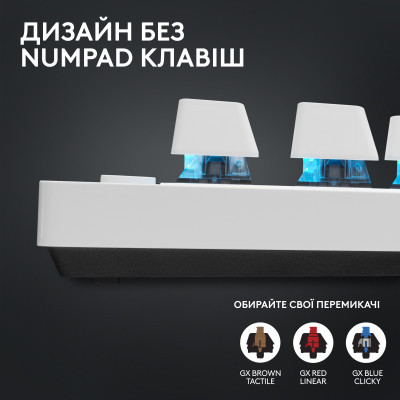 Клавиатура Logitech G PRO X TKL Lightspeed Tactile USB UA White (920-012148) фото №11