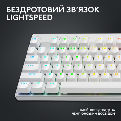 Клавиатура Logitech G PRO X TKL Lightspeed Tactile USB UA White (920-012148) фото №8