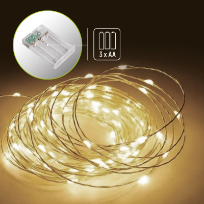 Гирлянда Colorway Струна LED 50 5 м теплий колір 3 AA Battery (CW-G-50L5NB) фото №2